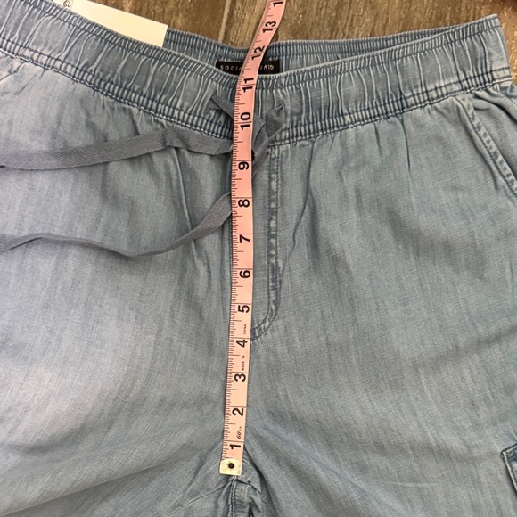 Women's Light Blue Wide Leg Cargo Pants - Picture 6 of 10